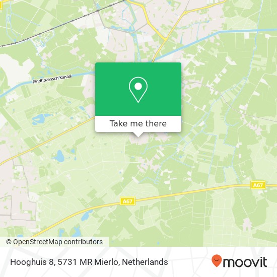 Hooghuis 8, 5731 MR Mierlo map