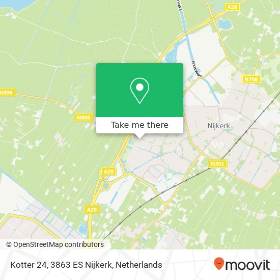 Kotter 24, 3863 ES Nijkerk map