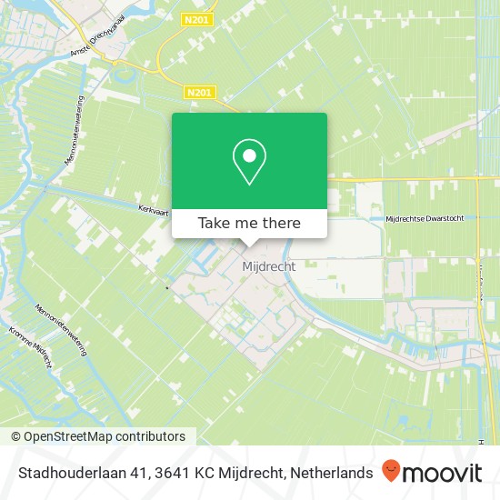 Stadhouderlaan 41, 3641 KC Mijdrecht Karte