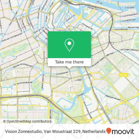 Vision Zonnestudio, Van Woustraat 229 kaart