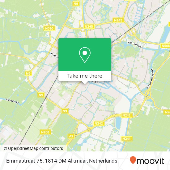 Emmastraat 75, 1814 DM Alkmaar Karte