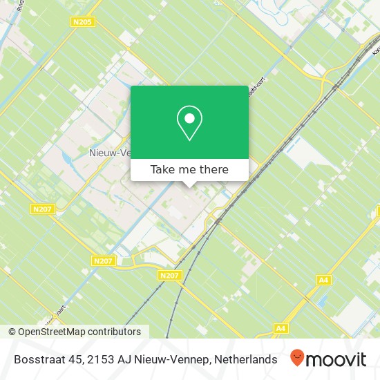Bosstraat 45, 2153 AJ Nieuw-Vennep Karte