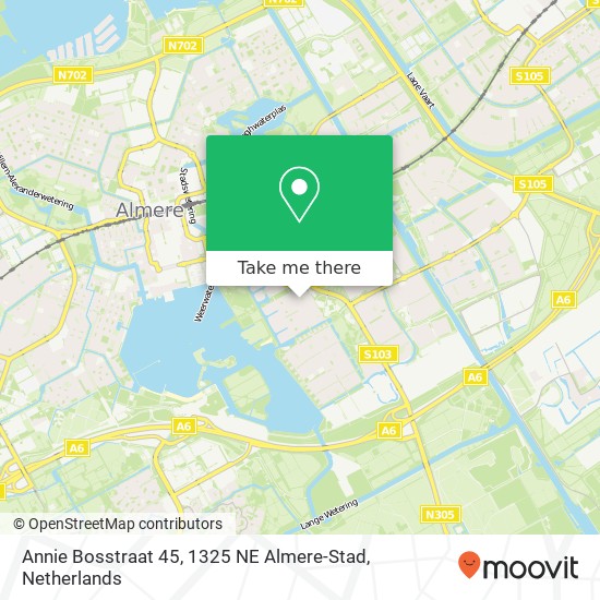 Annie Bosstraat 45, 1325 NE Almere-Stad Karte