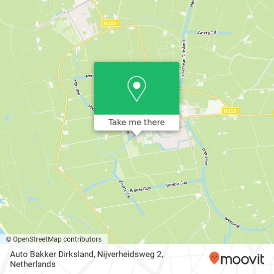 Auto Bakker Dirksland, Nijverheidsweg 2 map