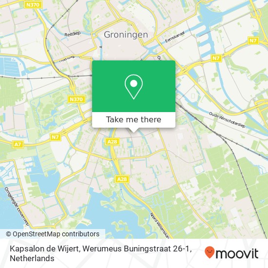 Kapsalon de Wijert, Werumeus Buningstraat 26-1 Karte