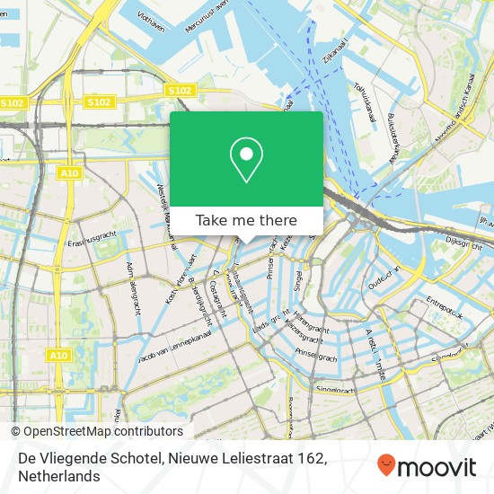 De Vliegende Schotel, Nieuwe Leliestraat 162 map