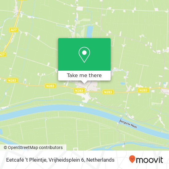 Eetcafé 't Pleintje, Vrijheidsplein 6 map