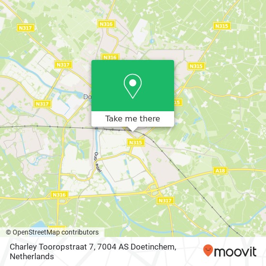 Charley Tooropstraat 7, 7004 AS Doetinchem map