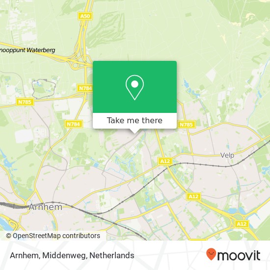 Arnhem, Middenweg Karte