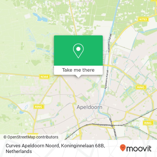 Curves Apeldoorn Noord, Koninginnelaan 68B map