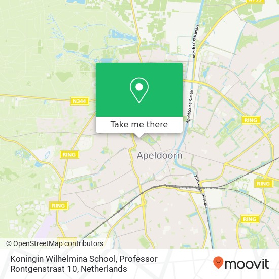 Koningin Wilhelmina School, Professor Rontgenstraat 10 map