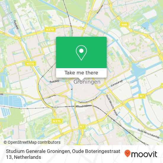 Studium Generale Groningen, Oude Boteringestraat 13 Karte