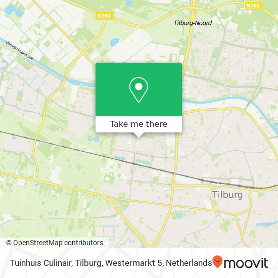 Tuinhuis Culinair, Tilburg, Westermarkt 5 map