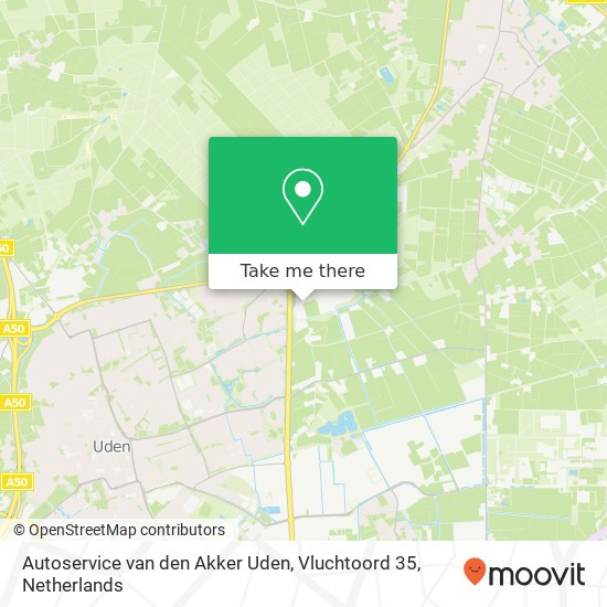 Autoservice van den Akker Uden, Vluchtoord 35 Karte