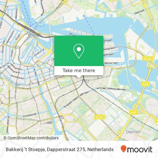 Bakkerij 't Stoepje, Dapperstraat 275 map