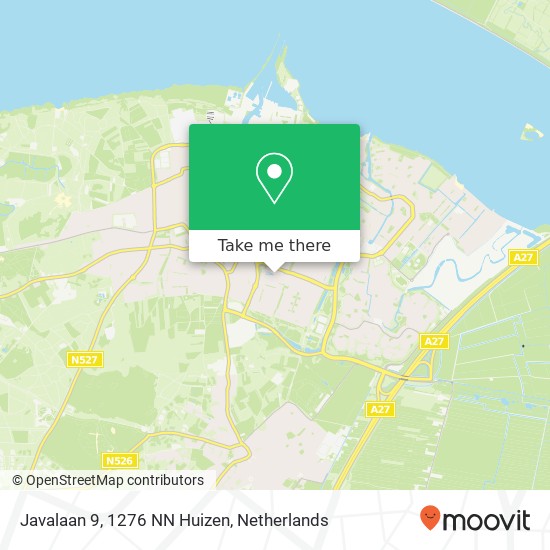 Javalaan 9, 1276 NN Huizen Karte