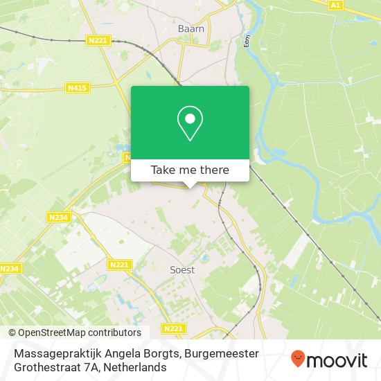 Massagepraktijk Angela Borgts, Burgemeester Grothestraat 7A map