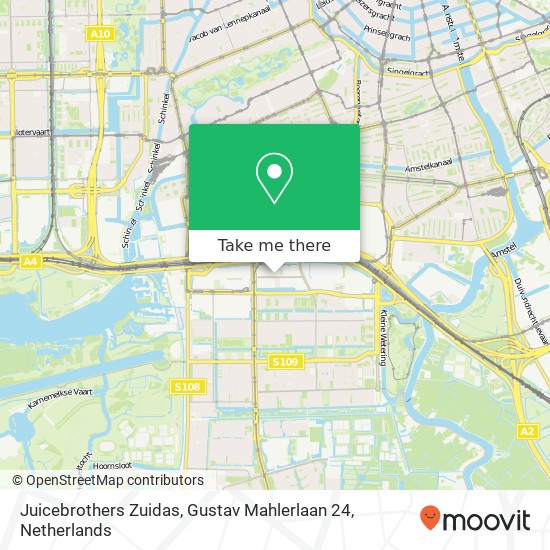 Juicebrothers Zuidas, Gustav Mahlerlaan 24 map