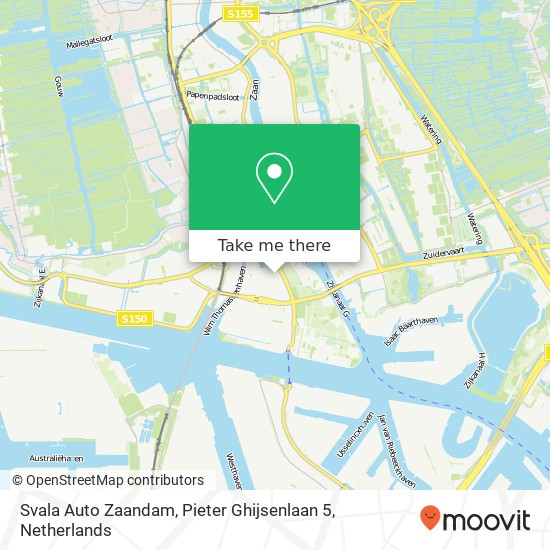 Svala Auto Zaandam, Pieter Ghijsenlaan 5 map