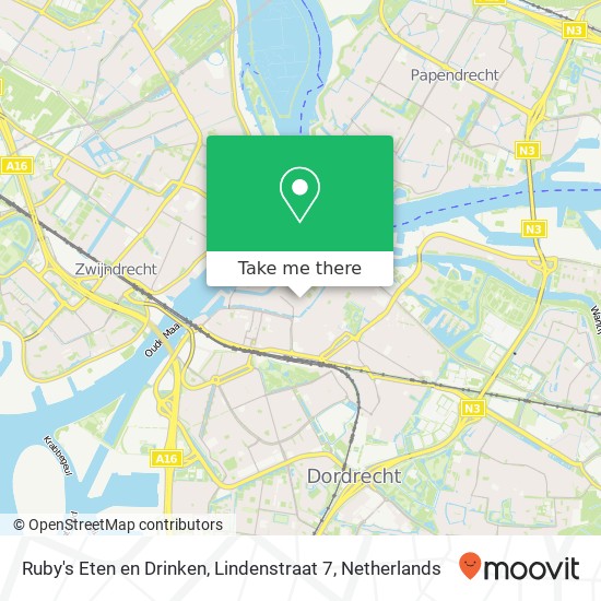 Ruby's Eten en Drinken, Lindenstraat 7 map