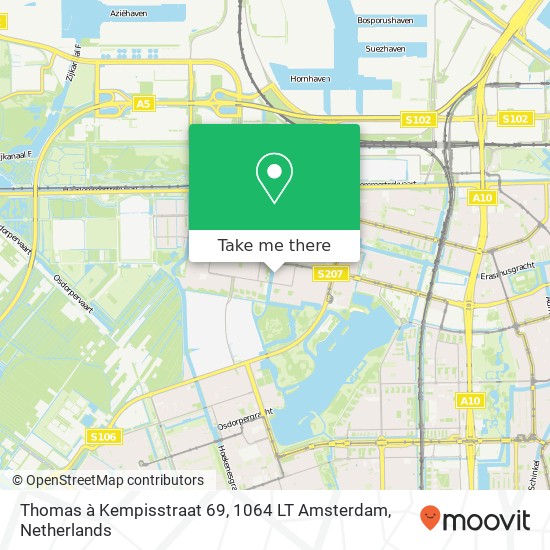 Thomas à Kempisstraat 69, 1064 LT Amsterdam map