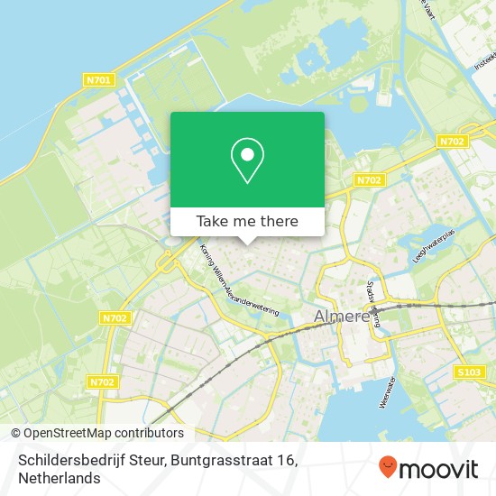 Schildersbedrijf Steur, Buntgrasstraat 16 map