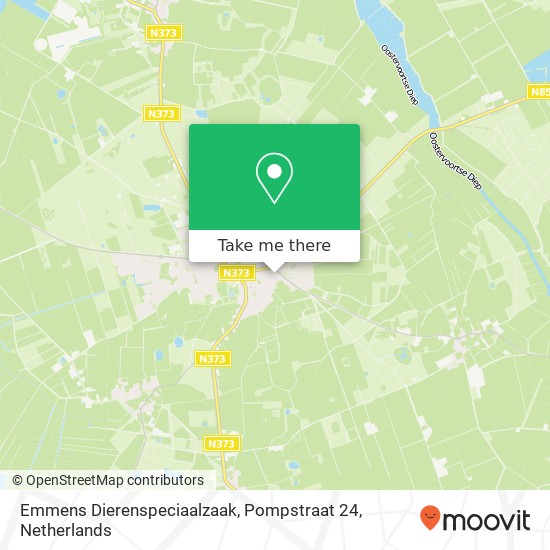 Emmens Dierenspeciaalzaak, Pompstraat 24 map