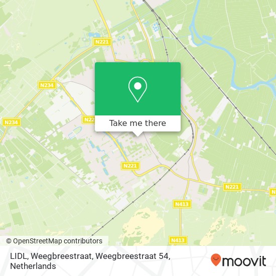 LIDL, Weegbreestraat, Weegbreestraat 54 map