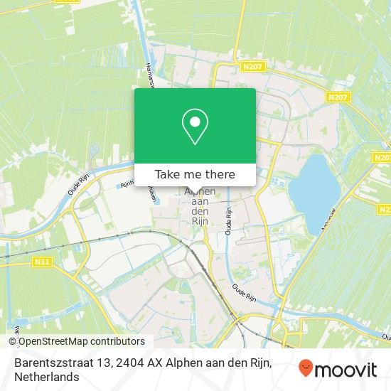 Barentszstraat 13, 2404 AX Alphen aan den Rijn Karte