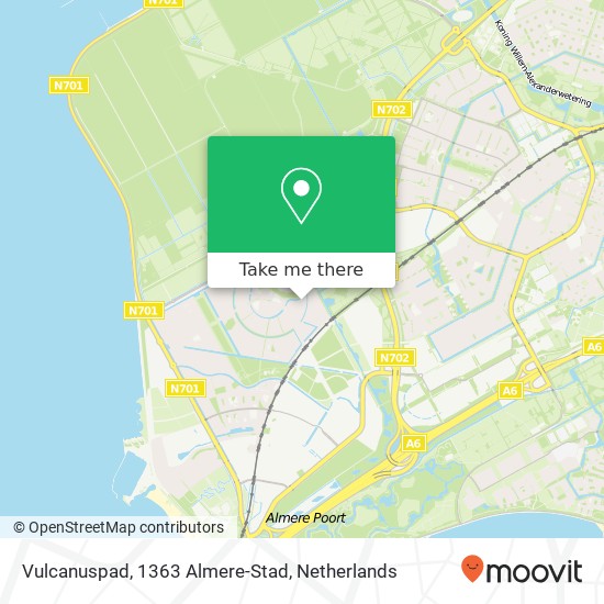 Vulcanuspad, 1363 Almere-Stad Karte