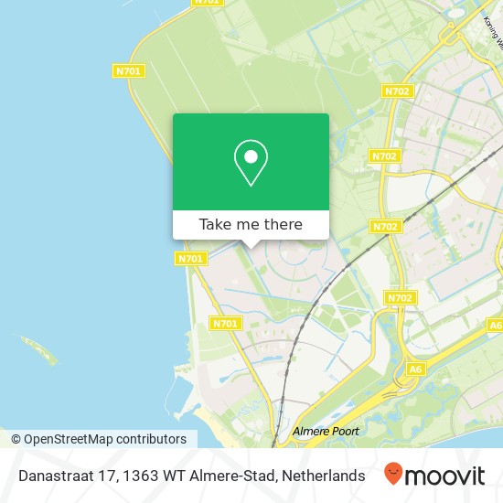 Danastraat 17, 1363 WT Almere-Stad Karte