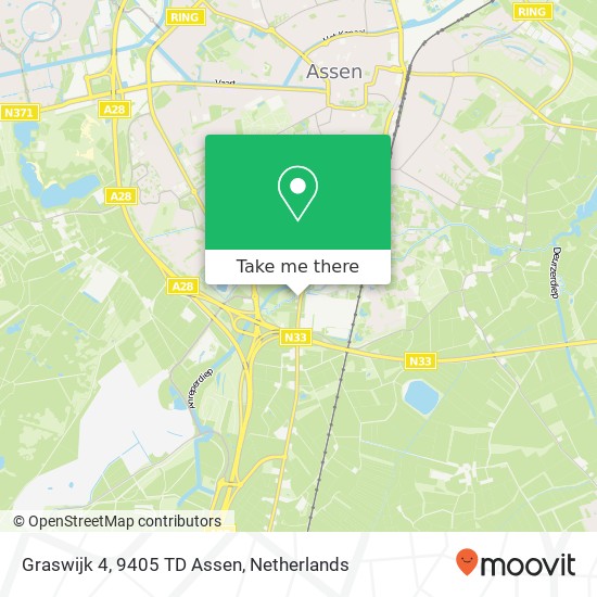 Graswijk 4, 9405 TD Assen map