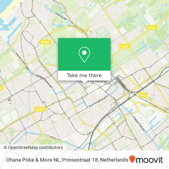 Ohana Poke & More NL, Prinsestraat 18 map