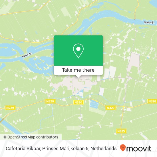 Cafetaria Bikbar, Prinses Marijkelaan 6 map