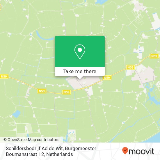 Schildersbedrijf Ad de Wit, Burgemeester Boumanstraat 12 map