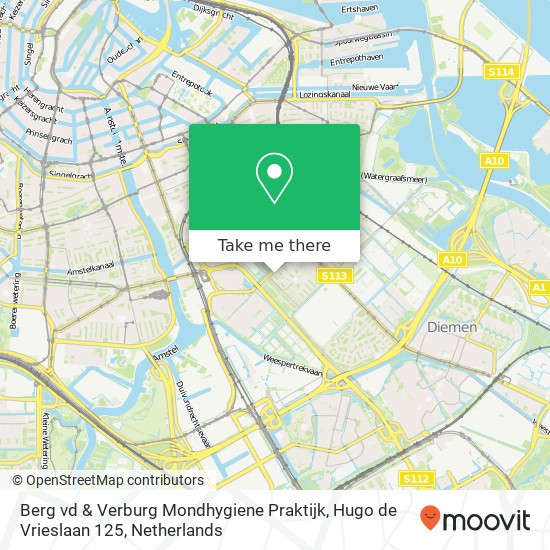 Berg vd & Verburg Mondhygiene Praktijk, Hugo de Vrieslaan 125 map
