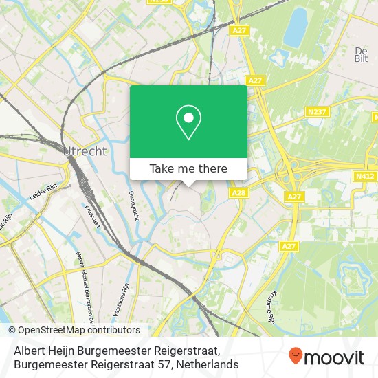 Albert Heijn Burgemeester Reigerstraat, Burgemeester Reigerstraat 57 Karte