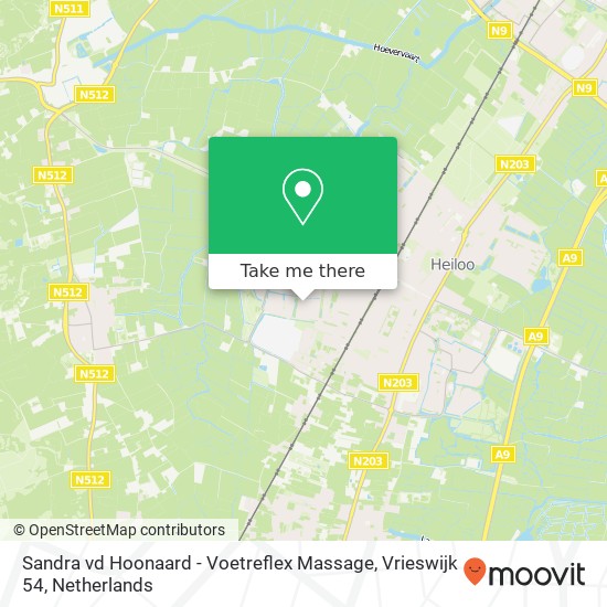 Sandra vd Hoonaard - Voetreflex Massage, Vrieswijk 54 Karte