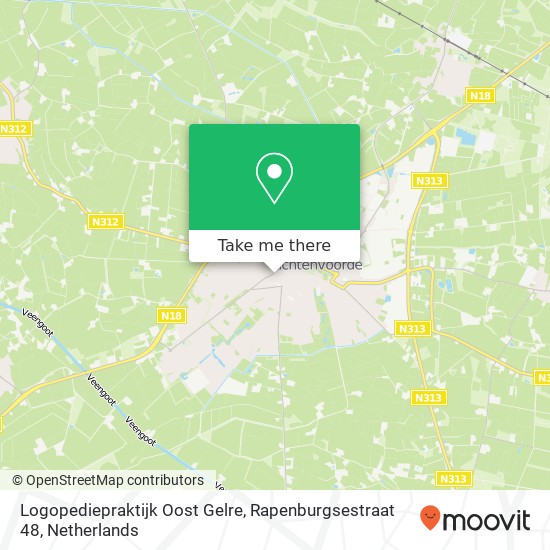 Logopediepraktijk Oost Gelre, Rapenburgsestraat 48 map