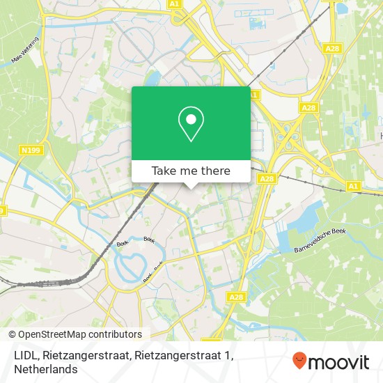 LIDL, Rietzangerstraat, Rietzangerstraat 1 map