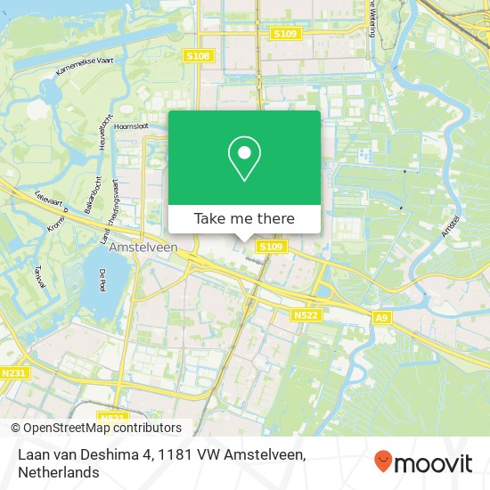 Laan van Deshima 4, 1181 VW Amstelveen Karte