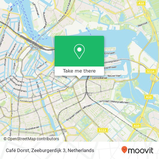 Café Dorst, Zeeburgerdijk 3 map