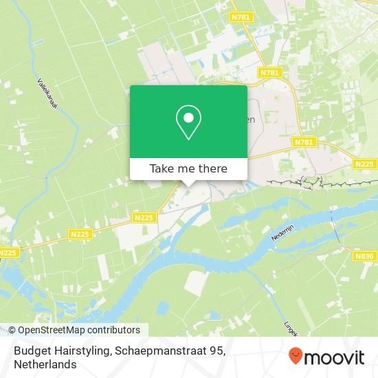 Budget Hairstyling, Schaepmanstraat 95 map