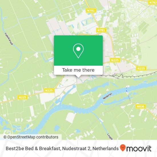 Best2be Bed & Breakfast, Nudestraat 2 map