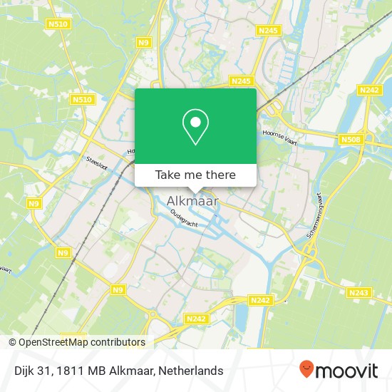 Dijk 31, 1811 MB Alkmaar map