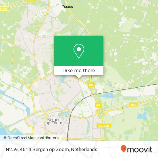 N259, 4614 Bergen op Zoom map