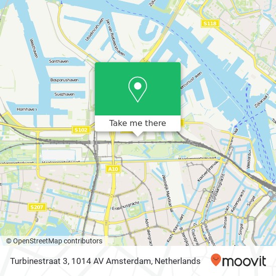 Turbinestraat 3, 1014 AV Amsterdam Karte