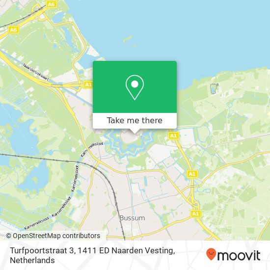 Turfpoortstraat 3, 1411 ED Naarden Vesting map