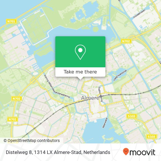 Distelweg 8, 1314 LX Almere-Stad map