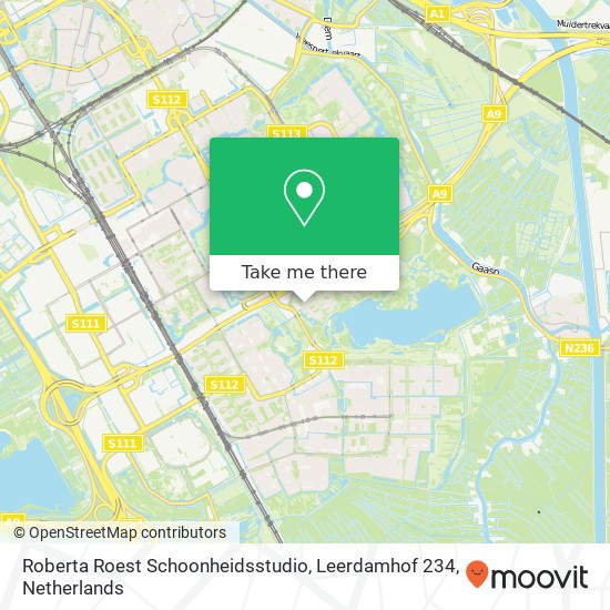 Roberta Roest Schoonheidsstudio, Leerdamhof 234 map